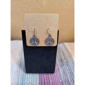 (3 for $15) JoMa Silvertone Peace Earrings- NWT